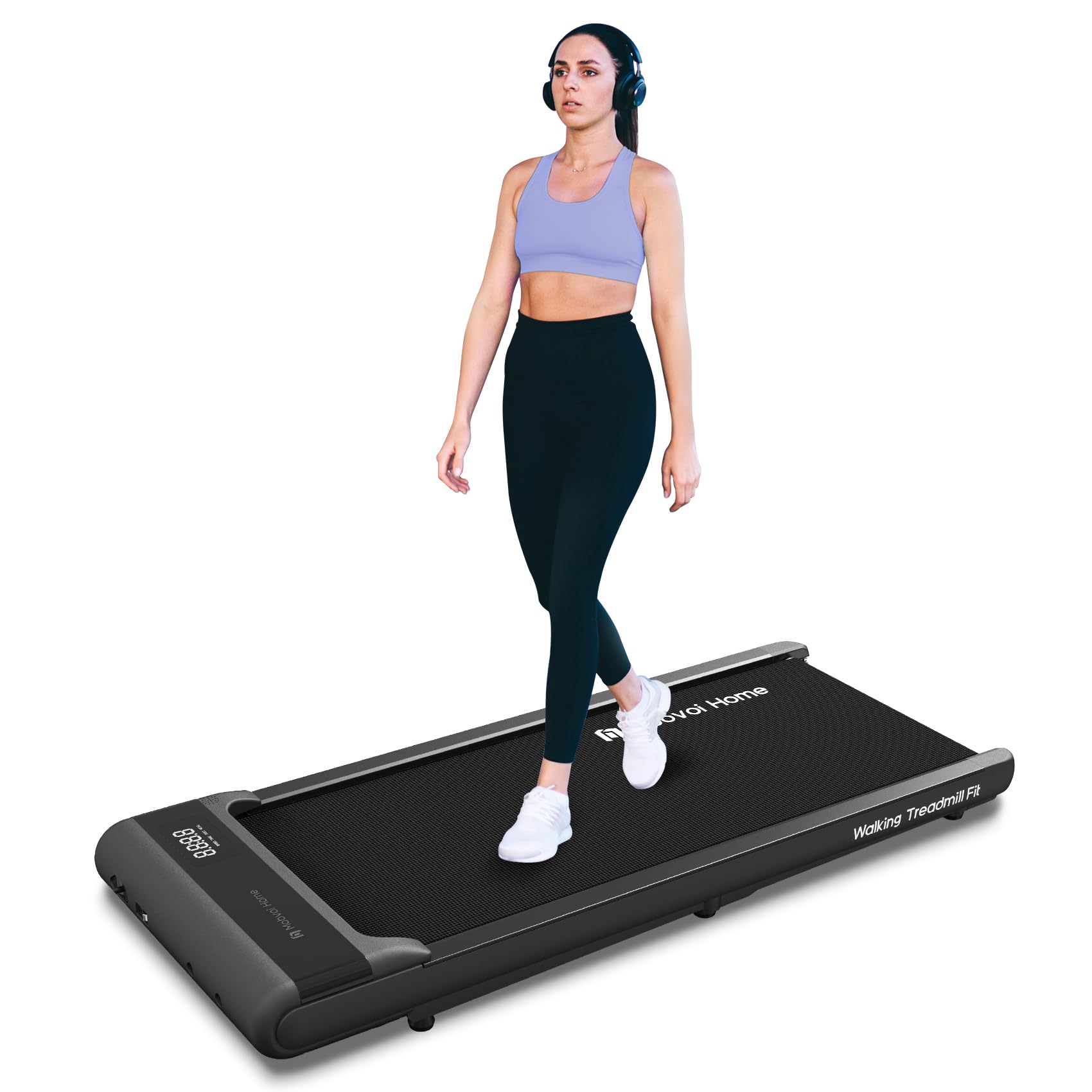 Mobvoi Walking Pad Intelligente KI Untertisch-Laufband, Tragbar, klein, 2-in-1-Laufbänder für Zuhause und Büro, Walking-Jogging-Laufband, TicSports Zwift Kinomap, Fernbedienung, 6 km/h, Platzsparend